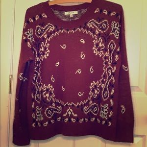 Madewell XS bandana print rust colored sweater